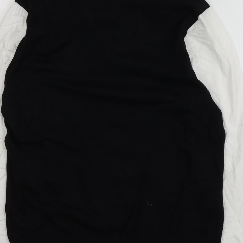 M&S Womens Multicoloured Plaid Cotton Basic T-Shirt Size 14 V-Neck