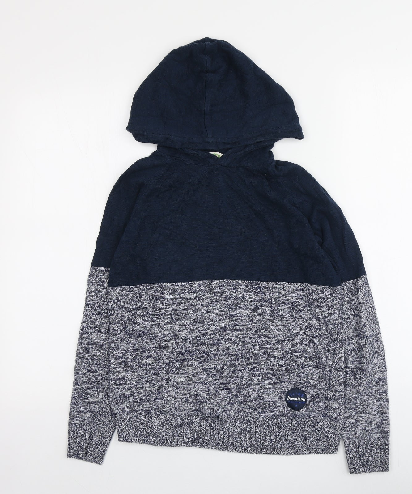 H&M Boys Blue Round Neck  100% Cotton Pullover Jumper Size 11-12 Years