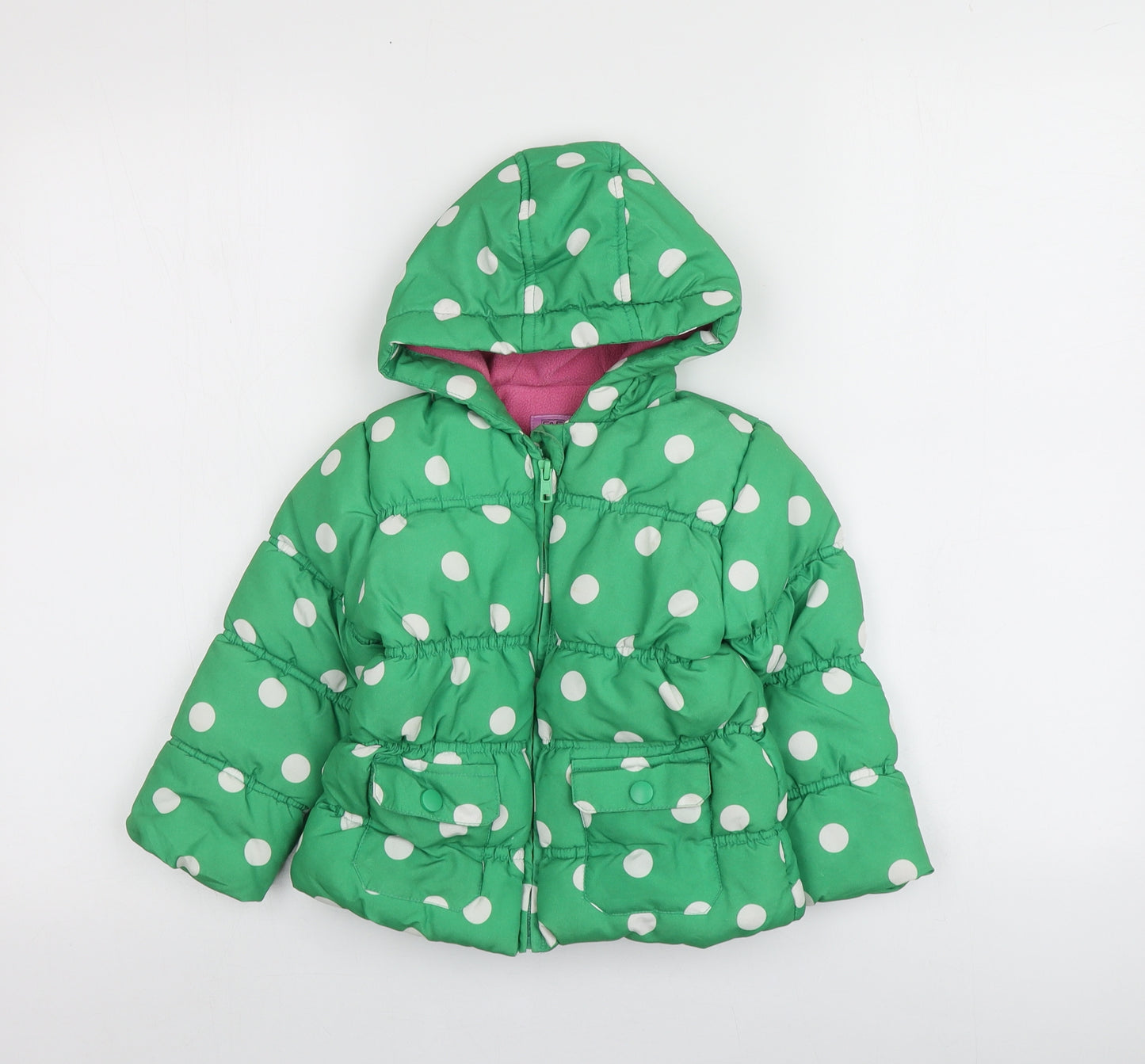 F&F Girls Green Polka Dot  Jacket  Size 12-18 Months