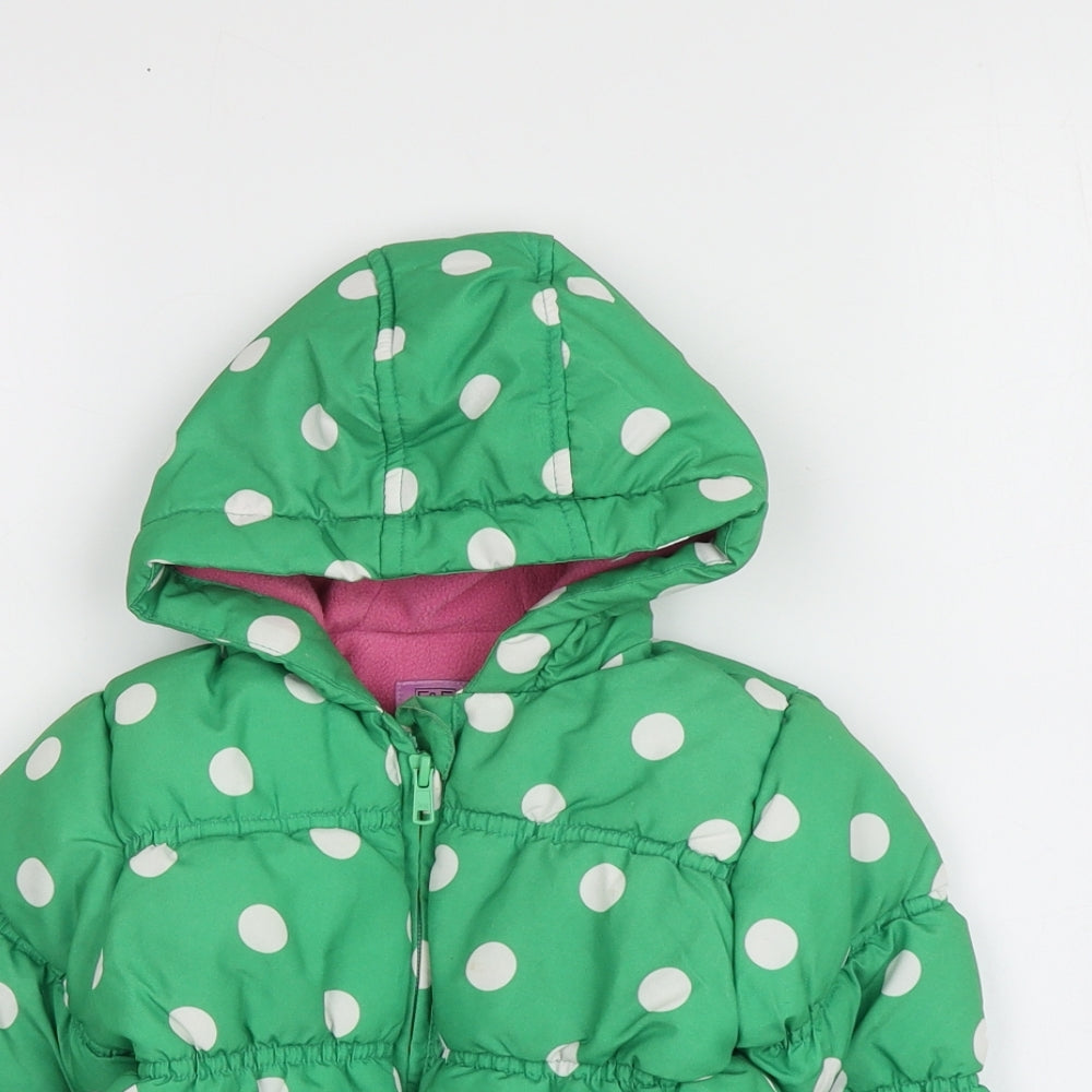 F&F Girls Green Polka Dot  Jacket  Size 12-18 Months