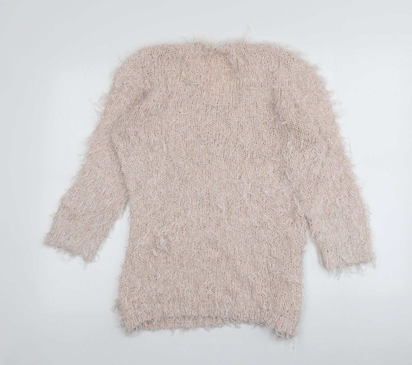 F&F Womens Pink Round Neck  Polyester Pullover Jumper Size 16