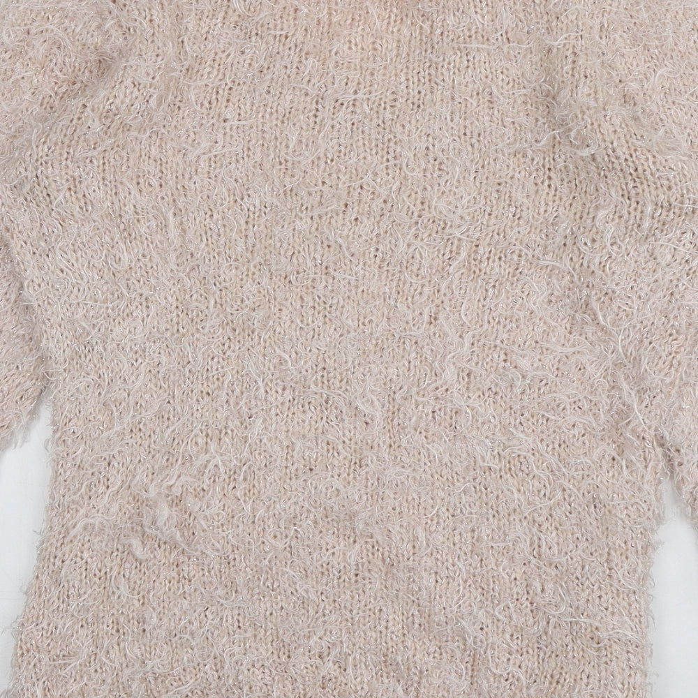F&F Womens Pink Round Neck  Polyester Pullover Jumper Size 16