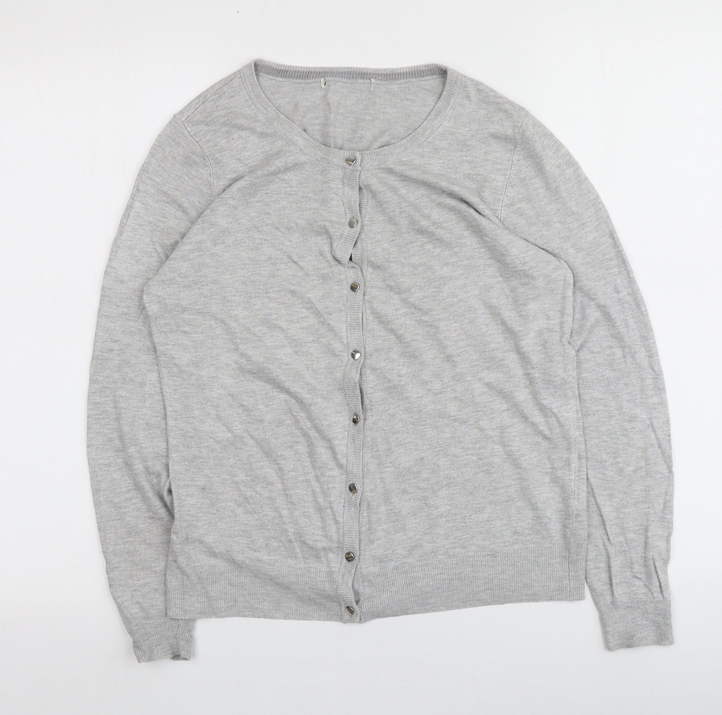 George Womens Grey V-Neck  Viscose Cardigan Jumper Size 12