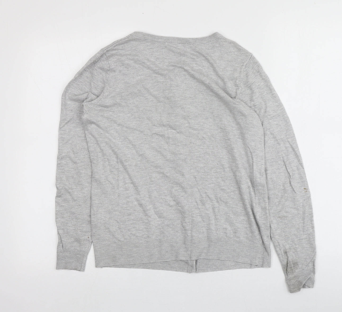 George Womens Grey V-Neck  Viscose Cardigan Jumper Size 12