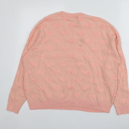 Topshop Womens Pink Round Neck  Viscose Pullover Jumper Size 10