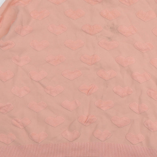 Topshop Womens Pink Round Neck  Viscose Pullover Jumper Size 10