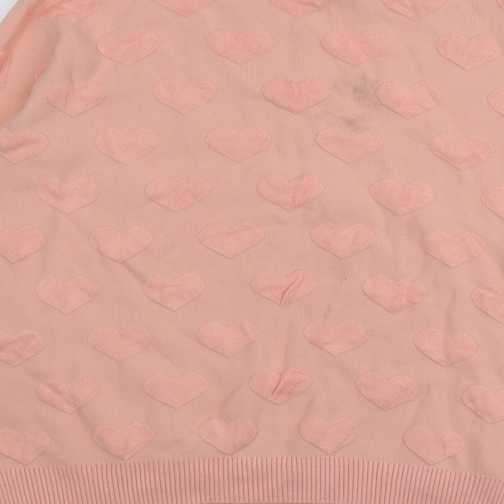 Topshop Womens Pink Round Neck  Viscose Pullover Jumper Size 10