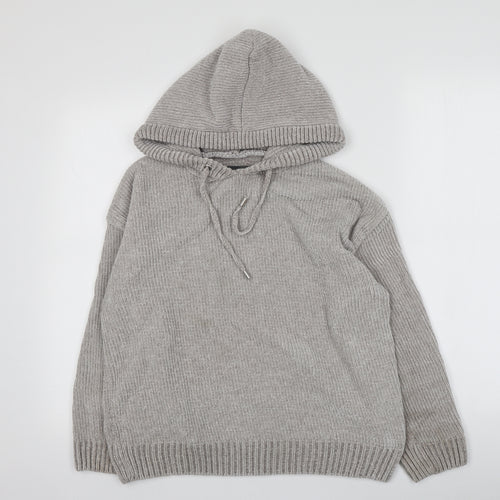 Primark Womens Grey  100% Polyester Pullover Hoodie Size XS