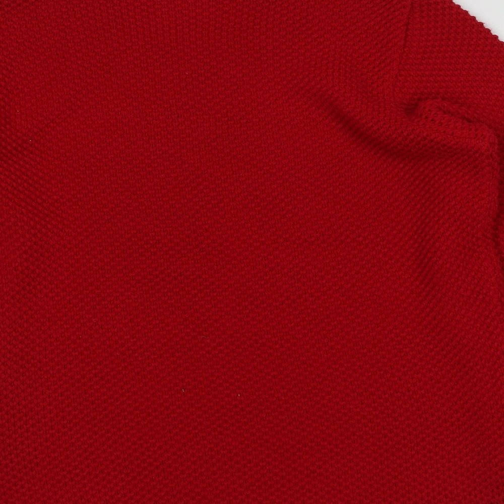 ENVY US Womens Red Round Neck  Acrylic Pullover Jumper Size L