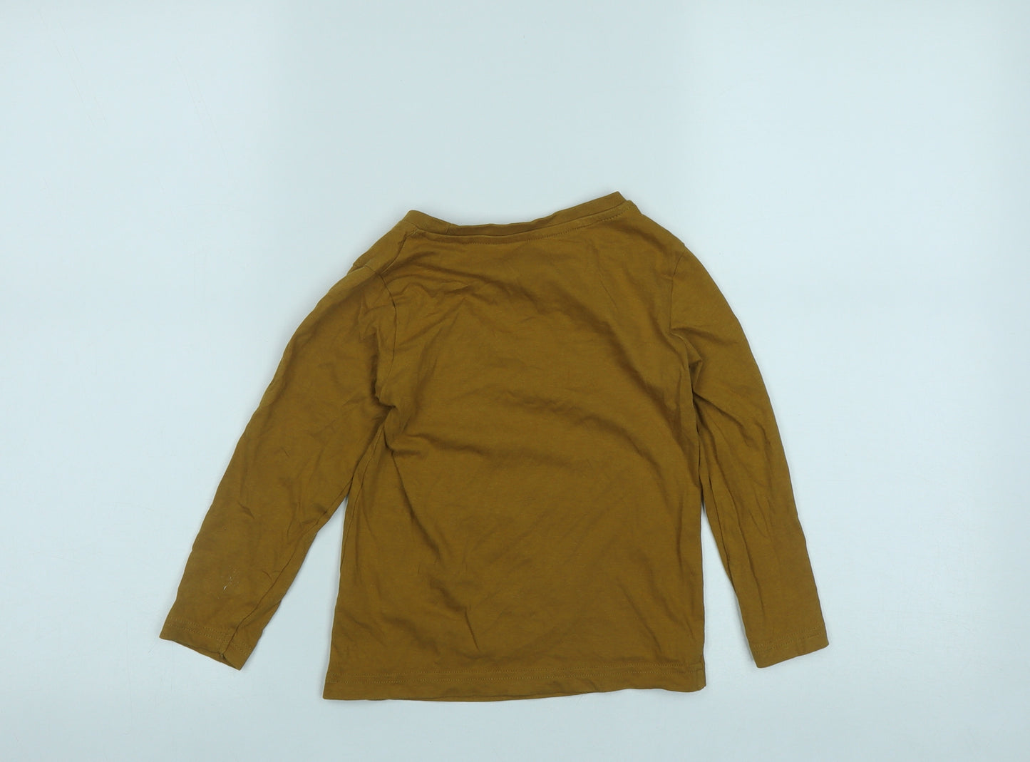 TU Boys Brown  Cotton Basic Casual Size 3-4 Years Round Neck  - Bear Graphic