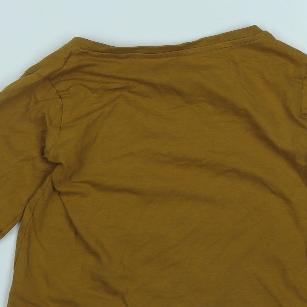 TU Boys Brown  Cotton Basic Casual Size 3-4 Years Round Neck  - Bear Graphic