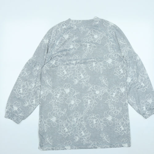 Marks and Spencer Womens Green Round Neck Floral Polyester Pullover Jumper Size 10