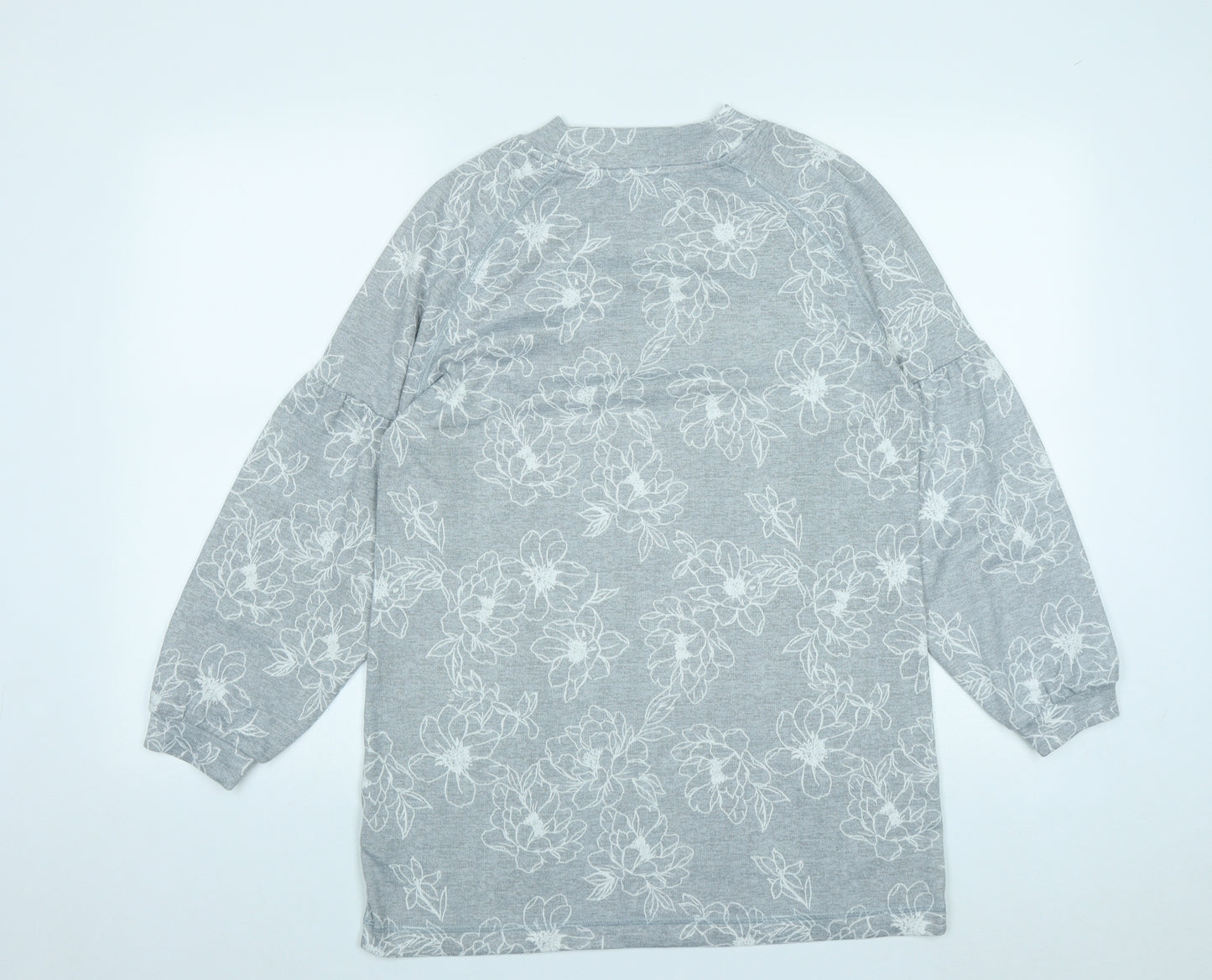 Marks and Spencer Womens Green Round Neck Floral Polyester Pullover Jumper Size 10