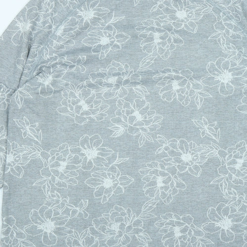Marks and Spencer Womens Green Round Neck Floral Polyester Pullover Jumper Size 10
