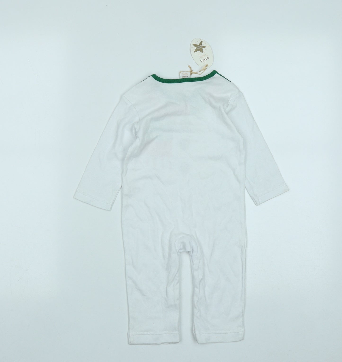 Adams Baby White  Cotton Babygrow One-Piece Size 6-9 Months  Snap - Snowman Christmas