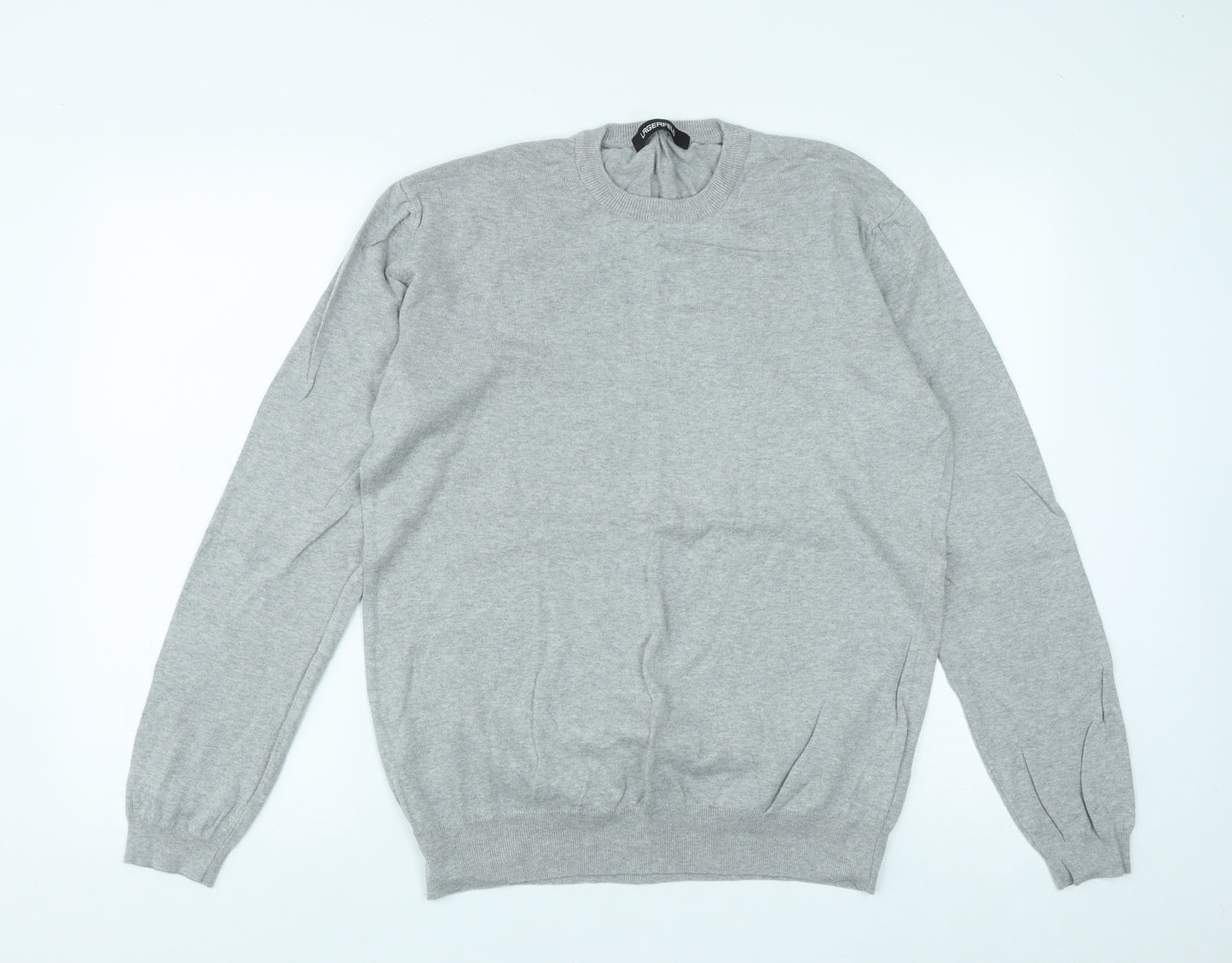 Lagerfeld Mens Grey Round Neck  Cotton Pullover Jumper Size L