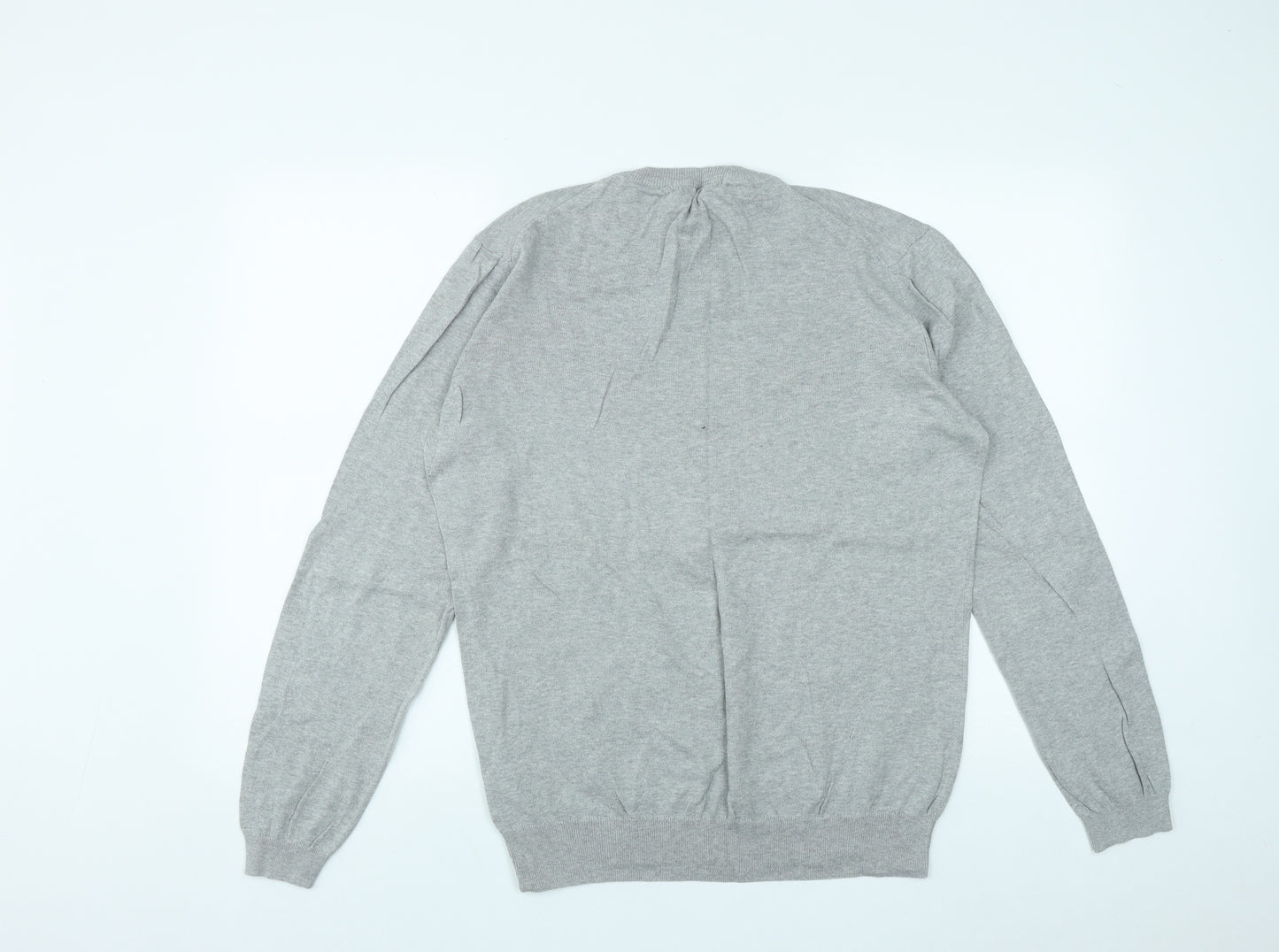 Lagerfeld Mens Grey Round Neck  Cotton Pullover Jumper Size L
