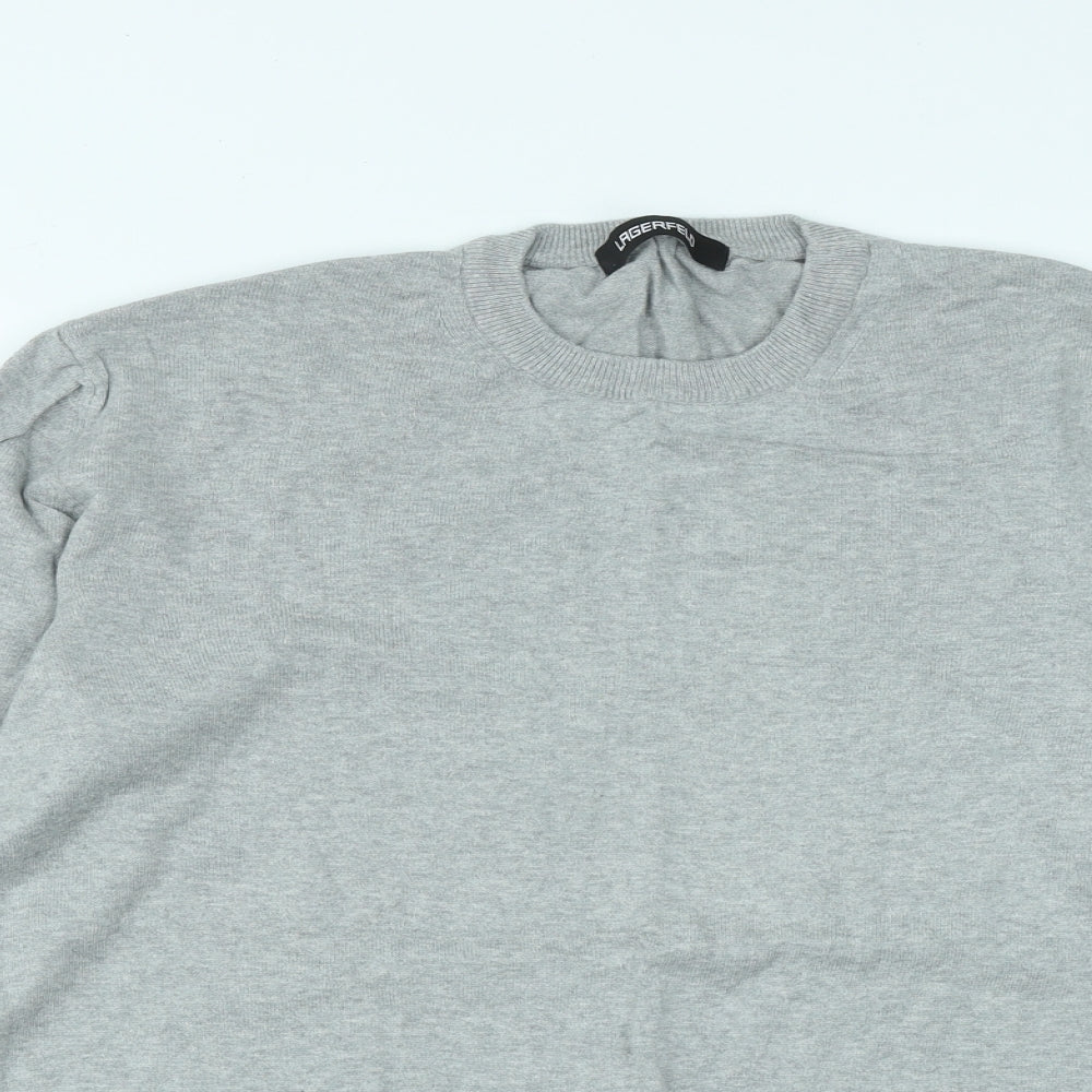 Lagerfeld Mens Grey Round Neck  Cotton Pullover Jumper Size L