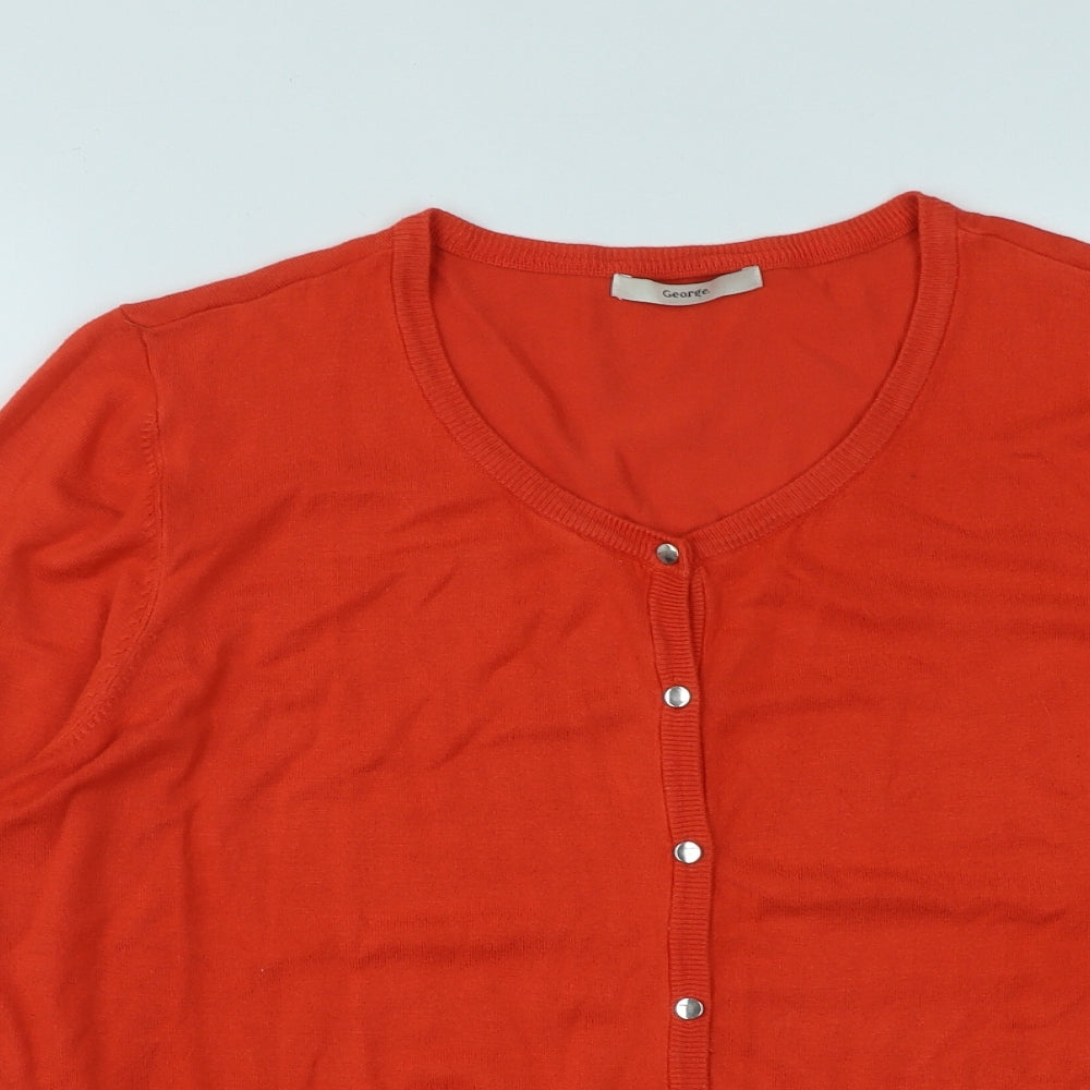 George Womens Orange Round Neck  Viscose Cardigan Jumper Size 22
