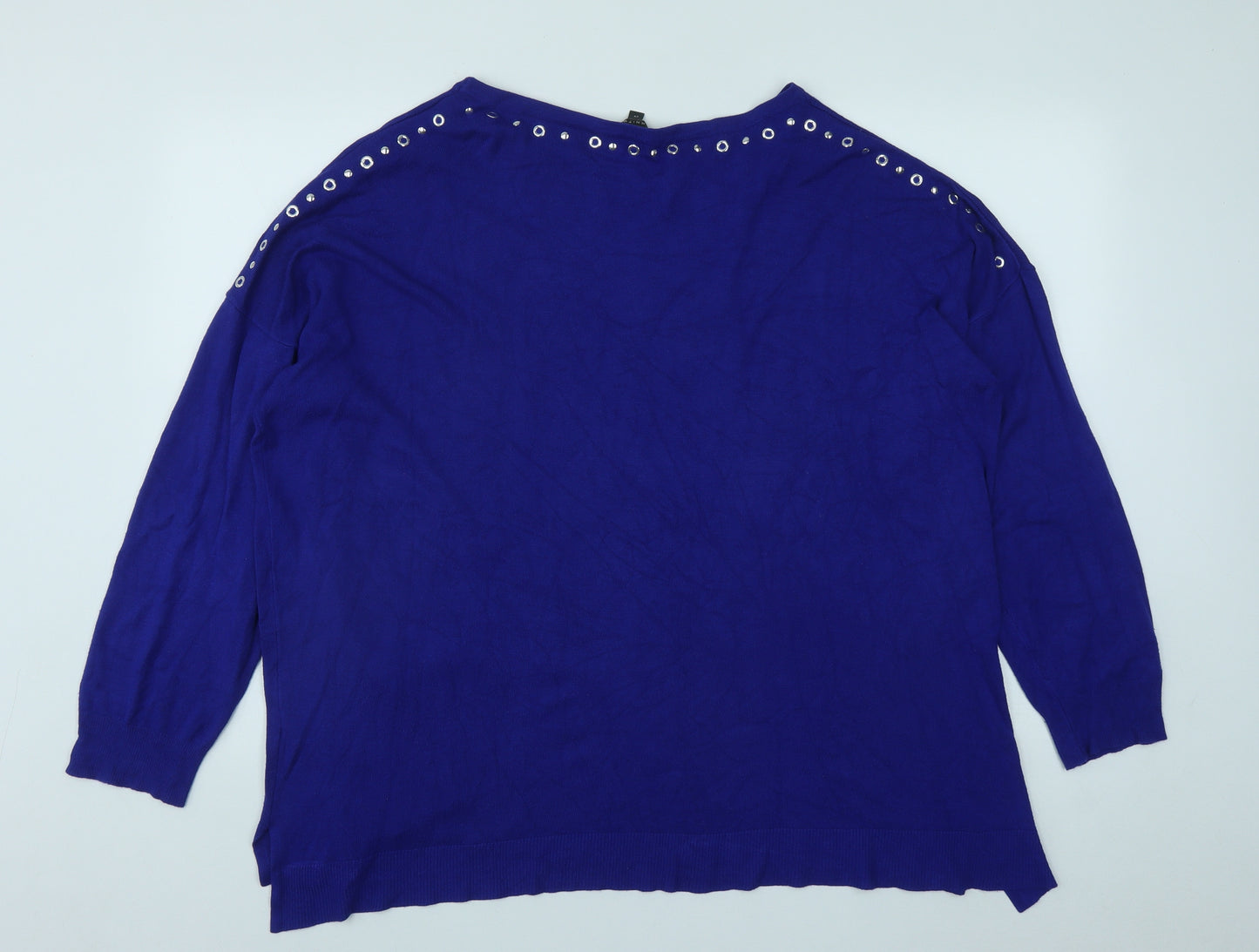 Bonmarche` Womens Blue Scoop Neck  Viscose Pullover Jumper Size 24