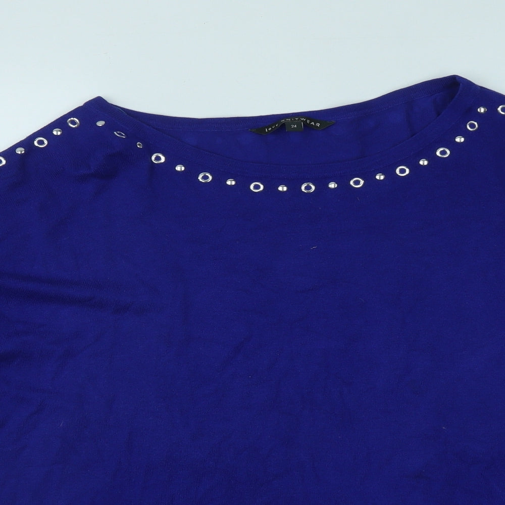 Bonmarche` Womens Blue Scoop Neck  Viscose Pullover Jumper Size 24