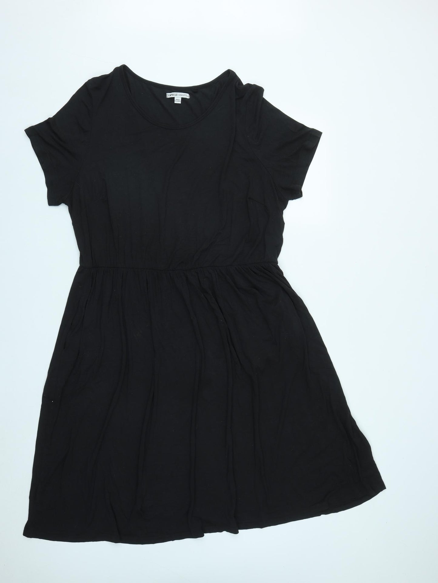 Capsule Womens Black  Viscose Fit & Flare  Size 20  Round Neck