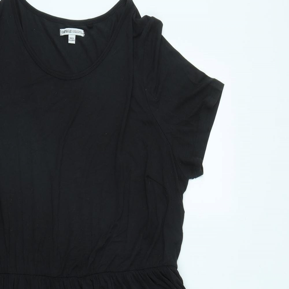 Capsule Womens Black  Viscose Fit & Flare  Size 20  Round Neck