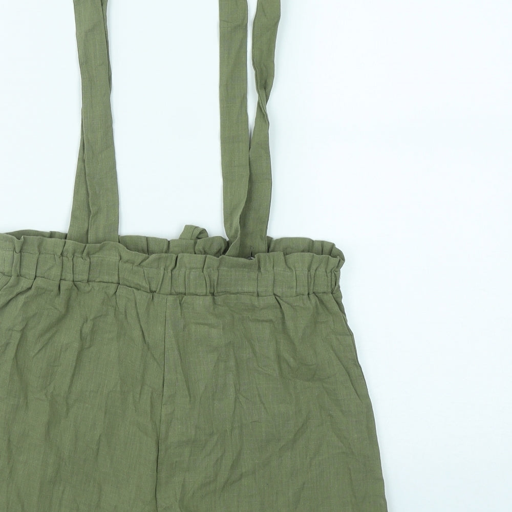 SheIn Womens Green  Cotton Chino Shorts Size XS  Regular Tie