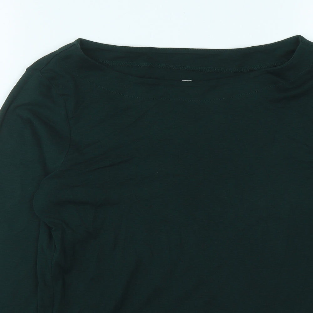 F&F Womens Green Round Neck  Cotton Pullover Jumper Size 14