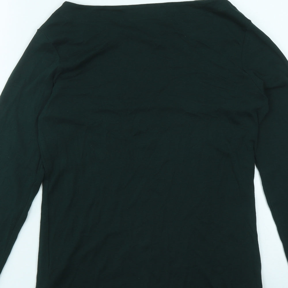 F&F Womens Green Round Neck  Cotton Pullover Jumper Size 14
