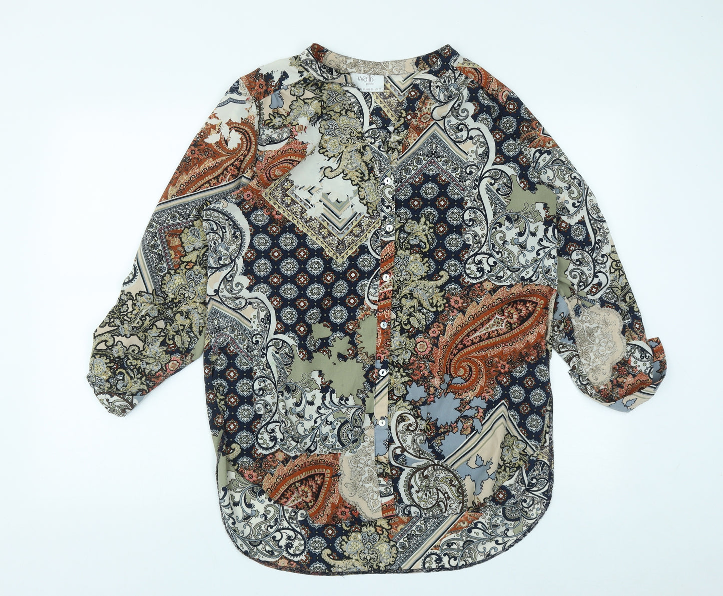 Wallis Womens Multicoloured Paisley Polyester Basic Blouse Size 16 Halter