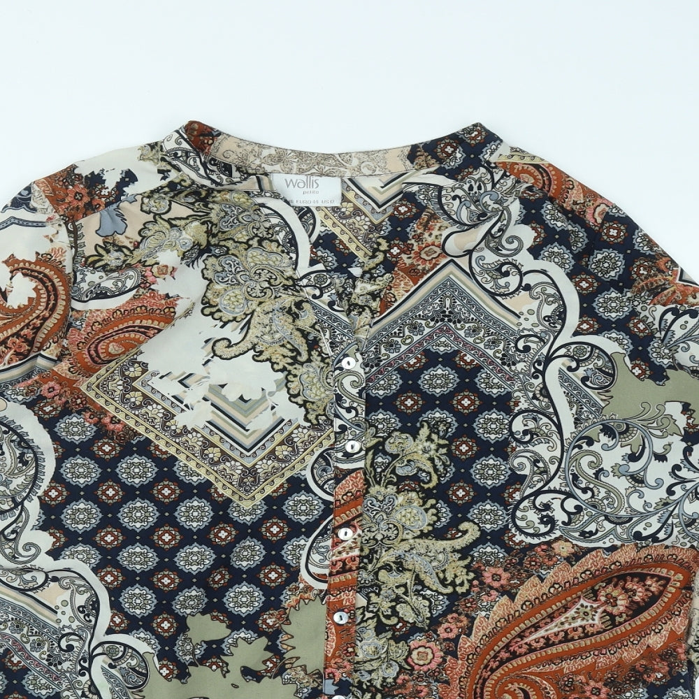 Wallis Womens Multicoloured Paisley Polyester Basic Blouse Size 16 Halter