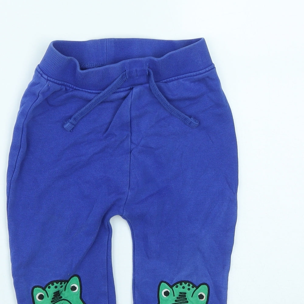 Dunnes Boys Blue  Cotton Jogger Trousers Size 2-3 Years  Regular Drawstring - Dinasour Print
