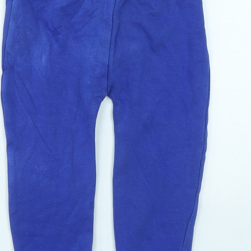 Dunnes Boys Blue  Cotton Jogger Trousers Size 2-3 Years  Regular Drawstring - Dinasour Print