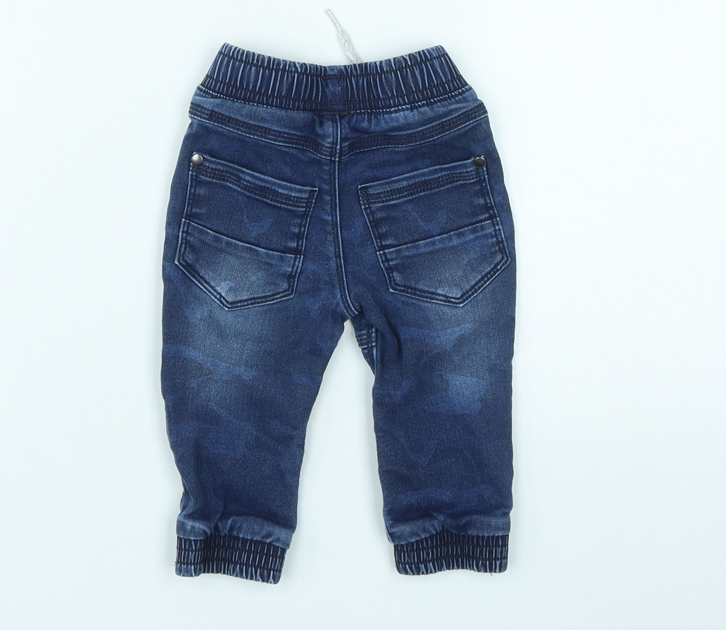 Dunnes Boys Blue  Cotton Sweatpants Trousers Size 6-9 Months  Drawstring