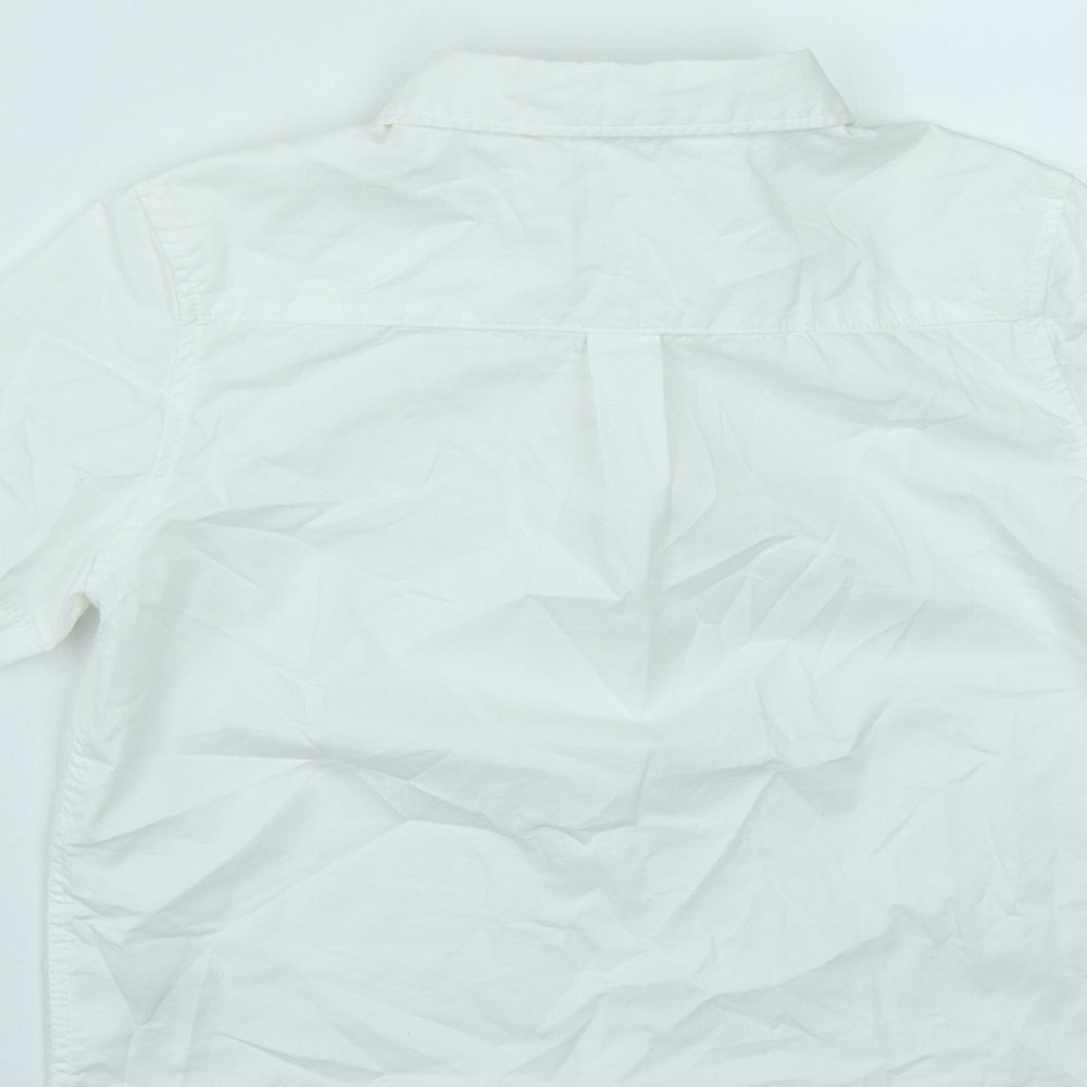H&M Boys White  Cotton Basic Button-Up Size 7-8 Years Collared Button