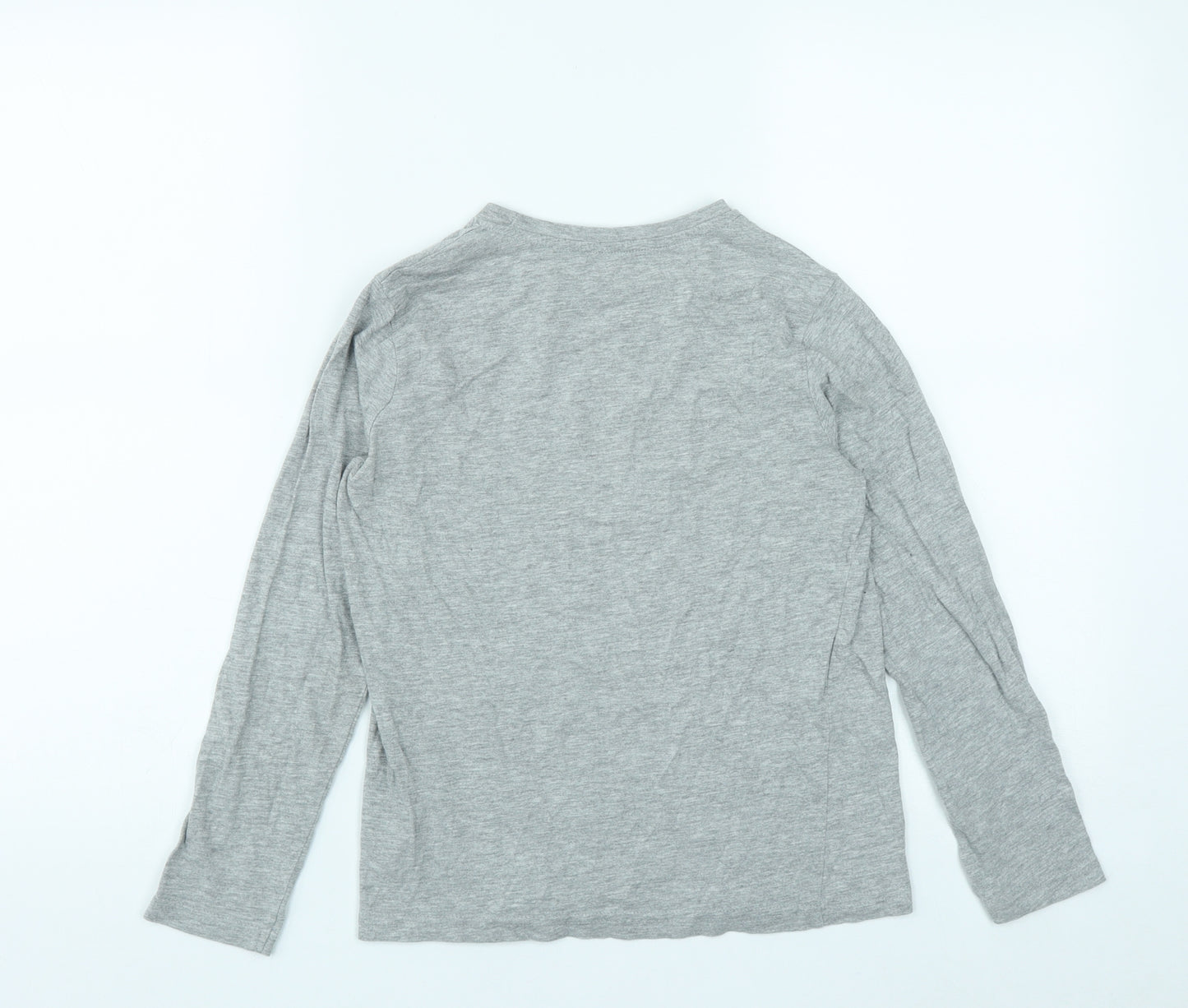 Destination Boys Grey  Cotton Basic Casual Size 9-10 Years Round Neck