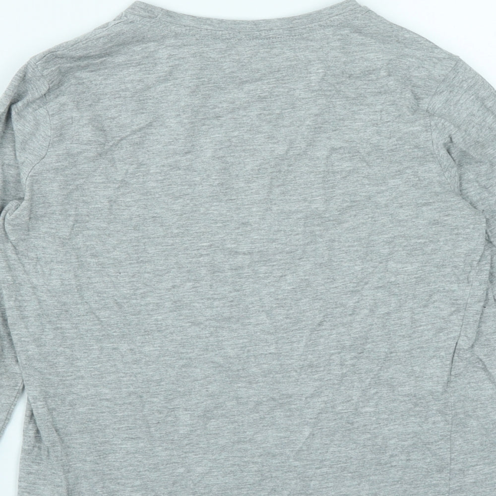 Destination Boys Grey  Cotton Basic Casual Size 9-10 Years Round Neck