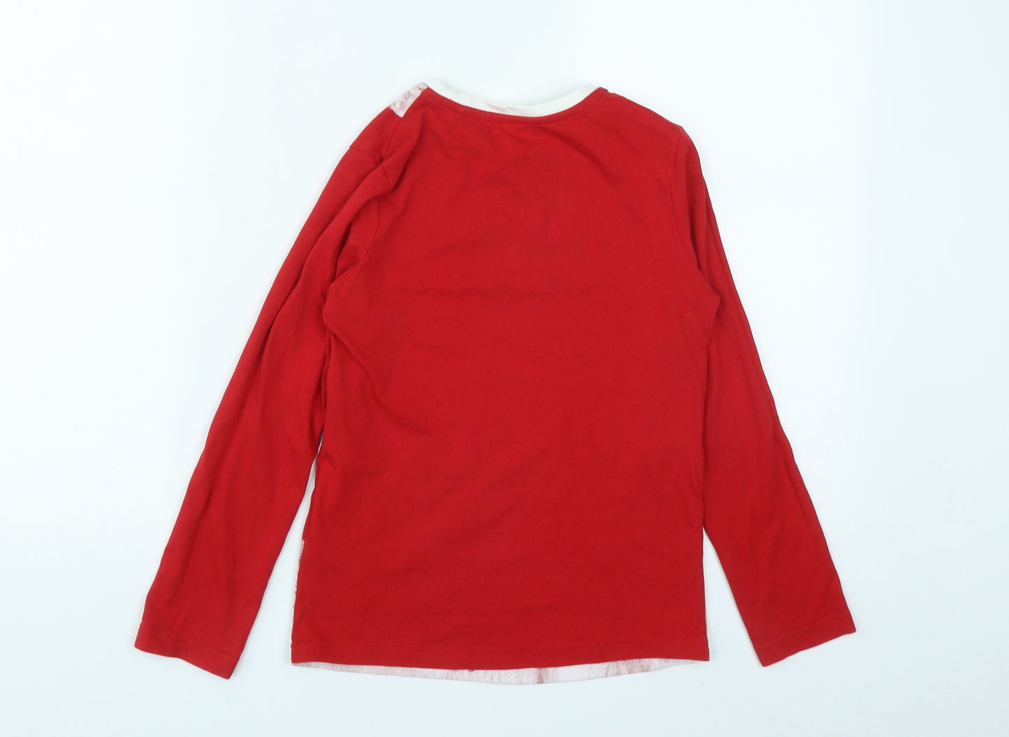 TU Boys Red  Cotton Basic Casual Size 8 Years Round Neck  - Christmas Jumper