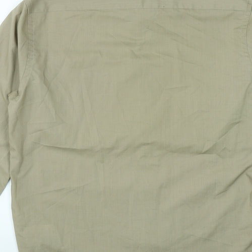 Burton Mens Brown  Polyester  Button-Up Size 14.5 Collared Button