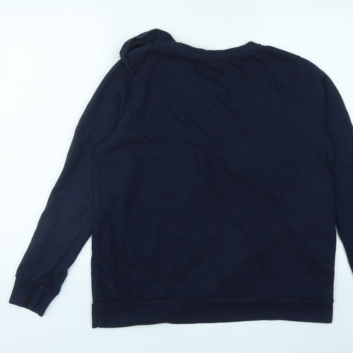 Dorothy Perkins Womens Blue Round Neck  Cotton Pullover Jumper Size 14
