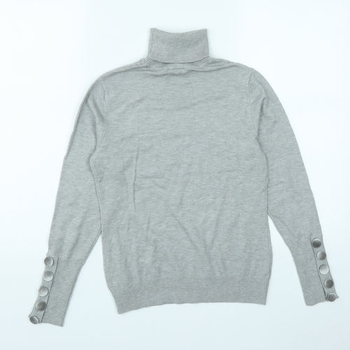 Savida Womens Grey Roll Neck  Viscose Pullover Jumper Size S