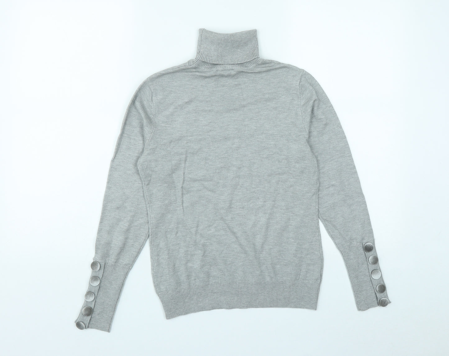 Savida Womens Grey Roll Neck  Viscose Pullover Jumper Size S