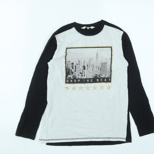 H&M Boys Black  Polyester Basic Casual Size 8 Years Round Neck  - Size 8-10
