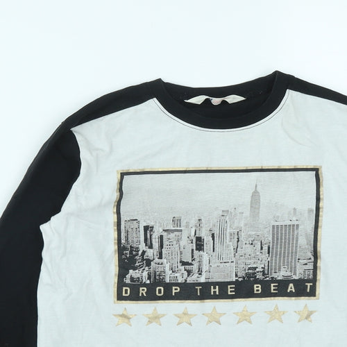H&M Boys Black  Polyester Basic Casual Size 8 Years Round Neck  - Size 8-10