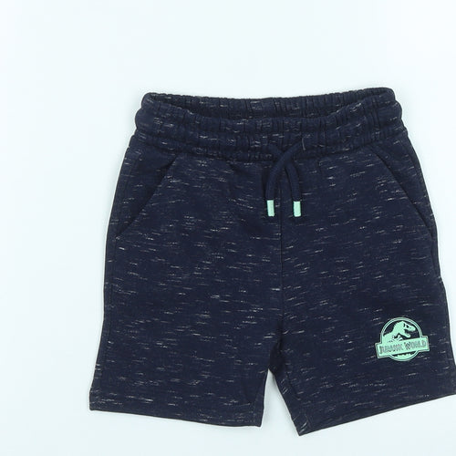 F&F  Boys Blue  Cotton Cropped Trousers Size 18-24 Months  Drawstring - Jurassic World
