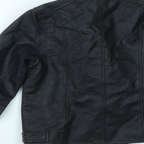 River Island Girls Black   Biker Jacket Size 11-12 Years  Zip