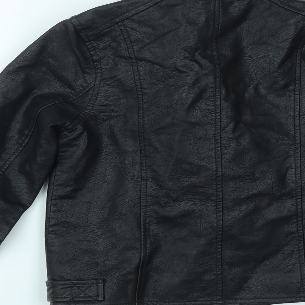 River Island Girls Black   Biker Jacket Size 11-12 Years  Zip