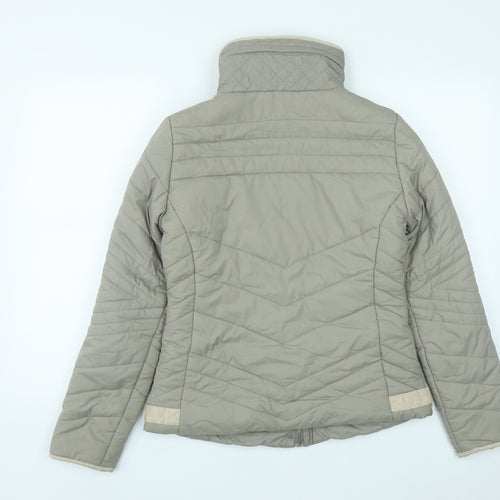 New Look Womens Beige   Quilted Coat Size 10  Zip