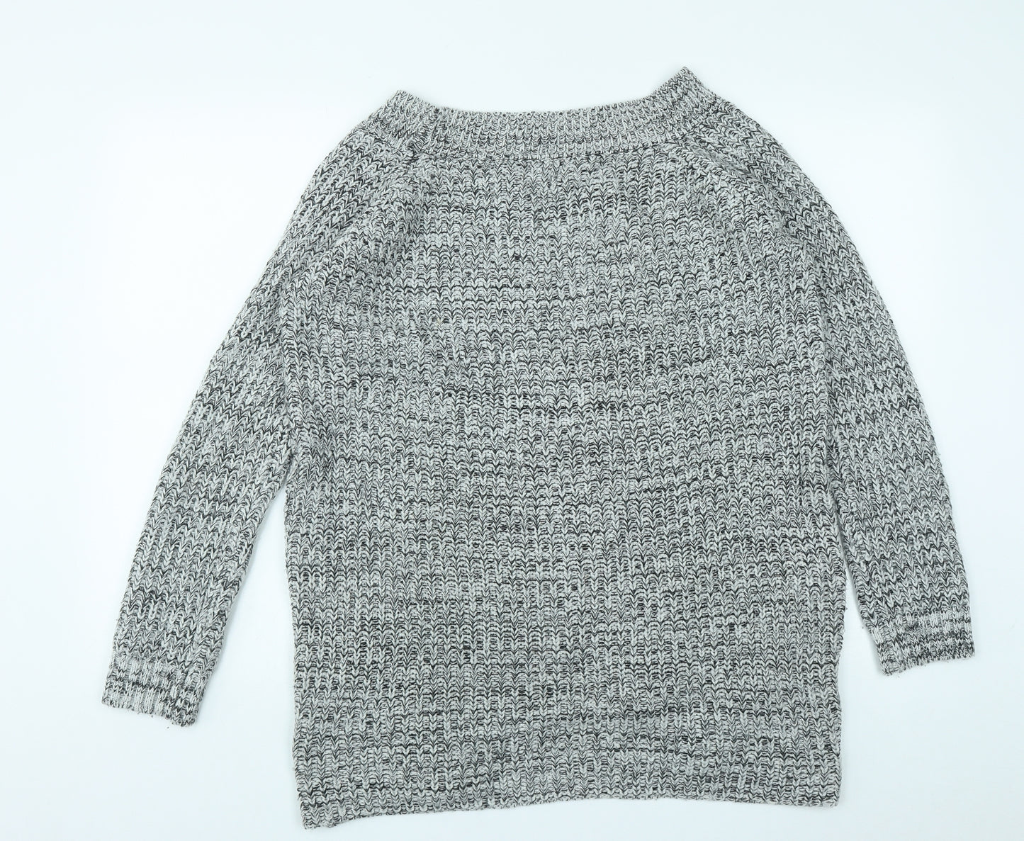 F&F  Womens Grey Scoop Neck  Acrylic Pullover Jumper Size 14